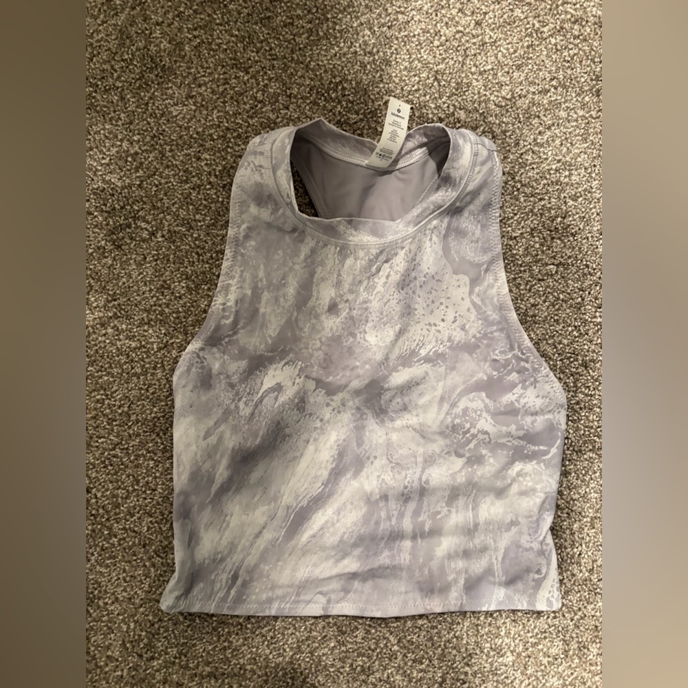 lululemon athletica Grey Marble-Print Swim Top